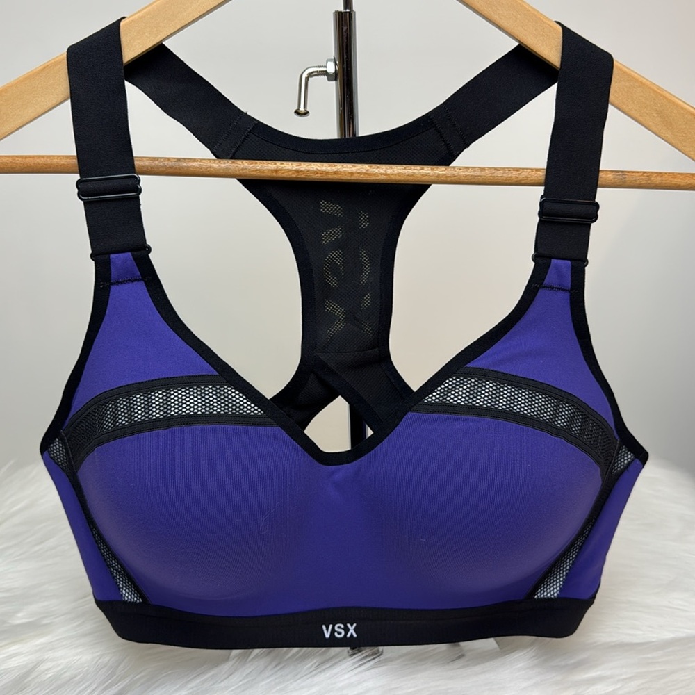 Victoria’s Secret VSX Sport Incredible Sport Bra Max Support Purple & Black 34D